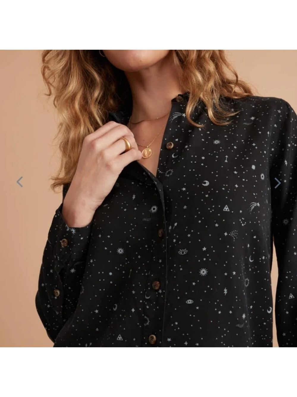 MARINE layer Rebekah Relaxed Shirt in Eclipse Celestial Print - Picture 3 of 7